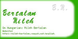 bertalan mileh business card